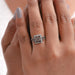 Fancy Brown Baguette Cut Lab Diamond Cluster Set Halo Ring Ring