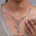 Lab Diamond And Blue Pear Diamond Cluster Necklace Necklaces