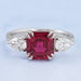 Ruby And Diamond Three Stone Ring Rings