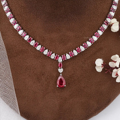 Ruby Gemstone & Lab Grown Diamond Necklace Necklaces
