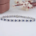 Sapphire Round Cut Three Stone Link Bracelet Bracelet