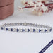 Sapphire Round Cut Three Stone Link Bracelet Bracelet