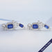 Sapphire Emerald Gemstone And Lab Diamond Drop Earrings