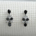 Black Pear Cut Lab Diamond Cluster Drop Dangle Earring Earrings