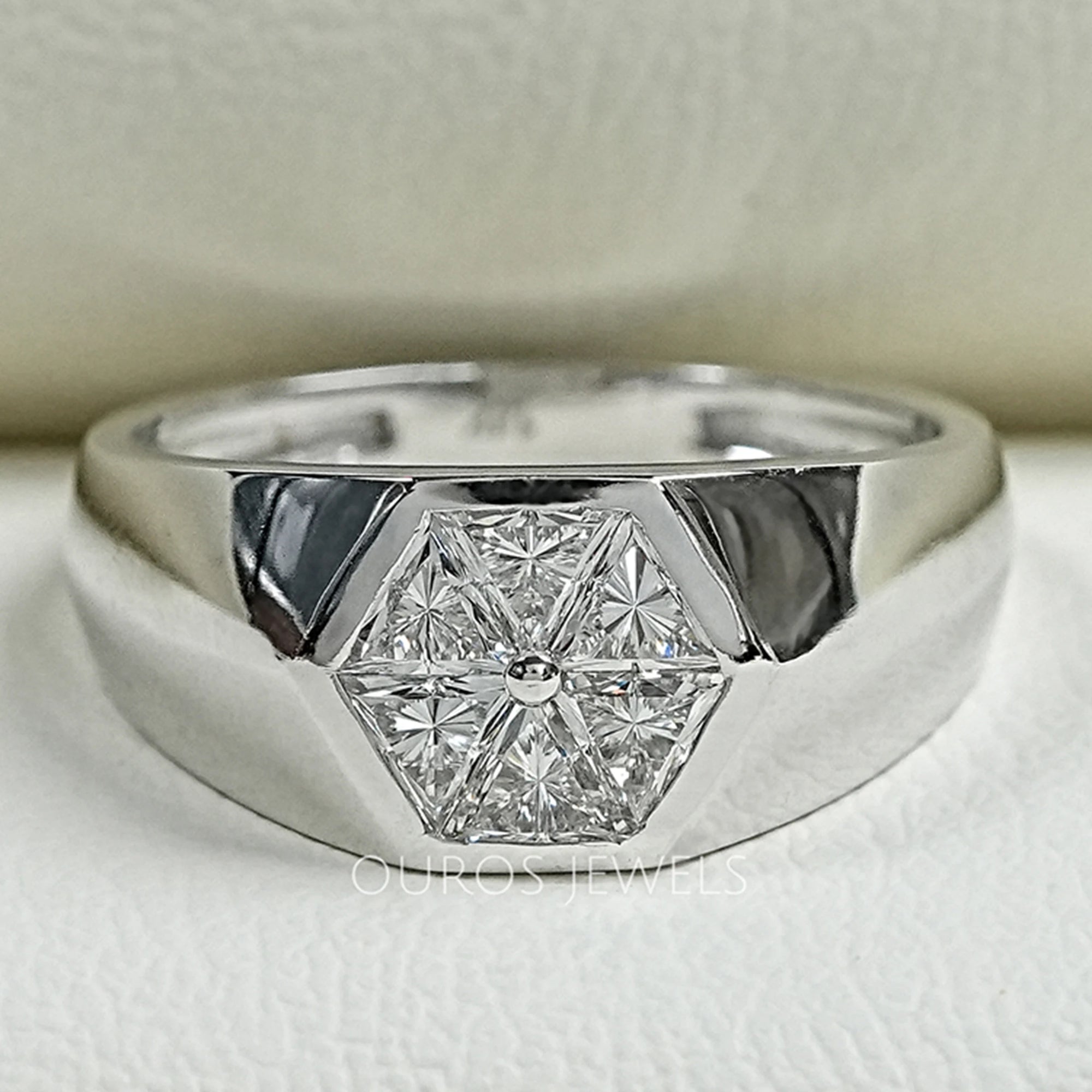 Triangle Lab Diamond Wedding Band