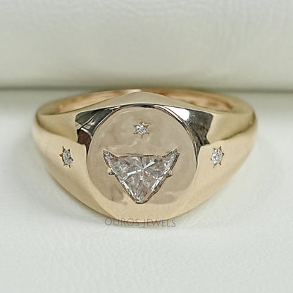 Antique Bull Cut Lab Diamond Wedding Ring Ring