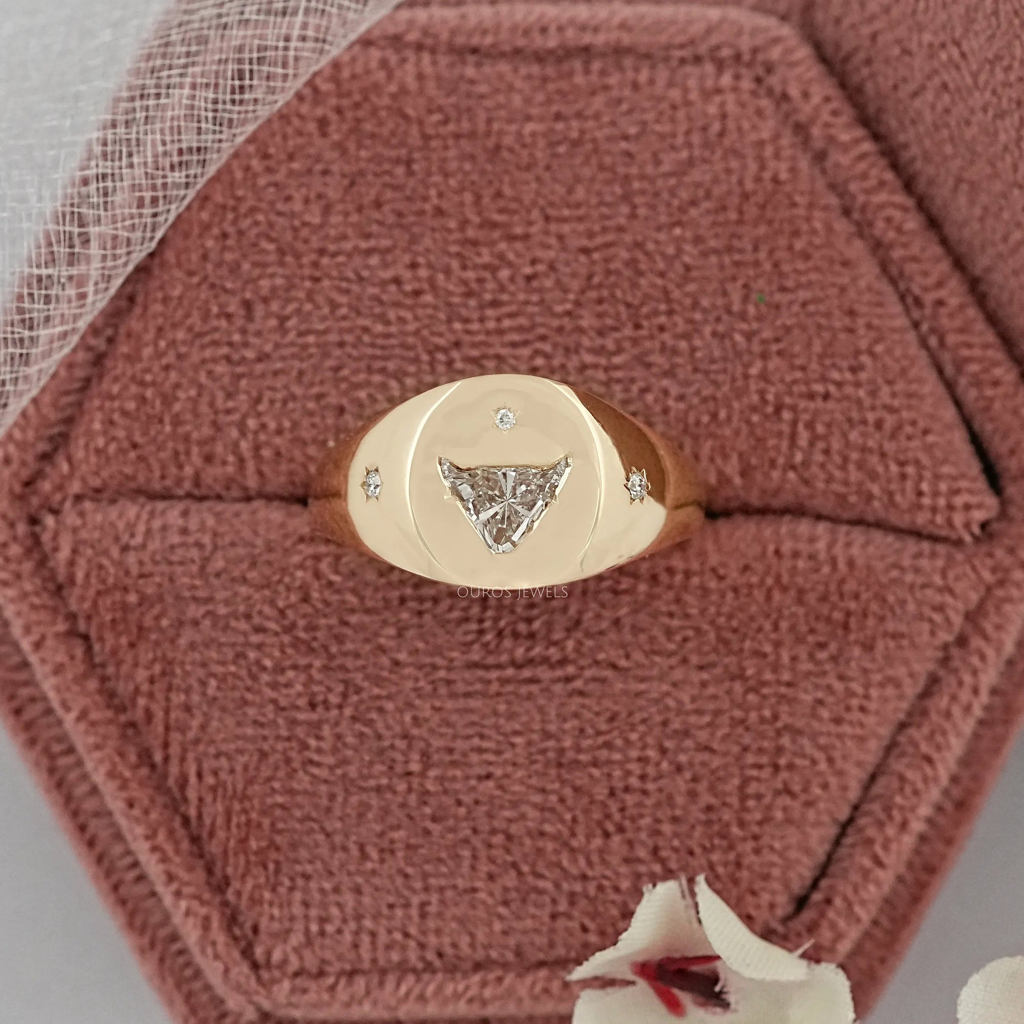 Antique Bull Cut Lab Diamond Wedding Ring Rings