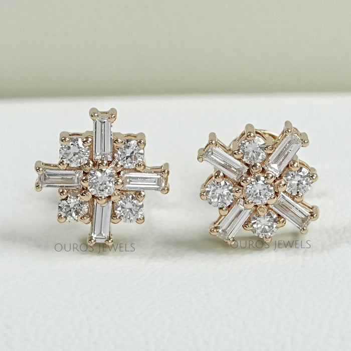Antique Baguette Cut Lab Diamond Earrings Earring