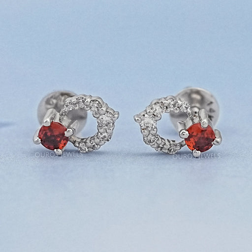 Red Ruby Lab Gemstone Drop Earrings