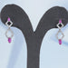 Pink Gemstone And Diamond Drop Dangle Earrings