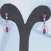 Pink Sapphire Marquise Cut Cluster Diamond Dangle Earrings Earrings