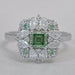 Asscher Cut Green Lab Diamond Cluster Engagement Ring Ring