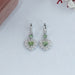 Green Heart Lab Diamond Halo Dangle Earrings Earrings