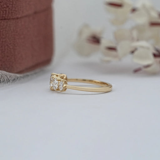 Five Stone Round And Marquise Diamond Engagement Ring Rings