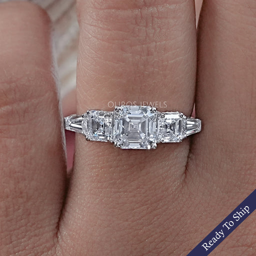 Five Stone Asscher Diamond Engagement Ring