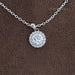 OEC Round Cut Halo Diamond Pendant Necklaces