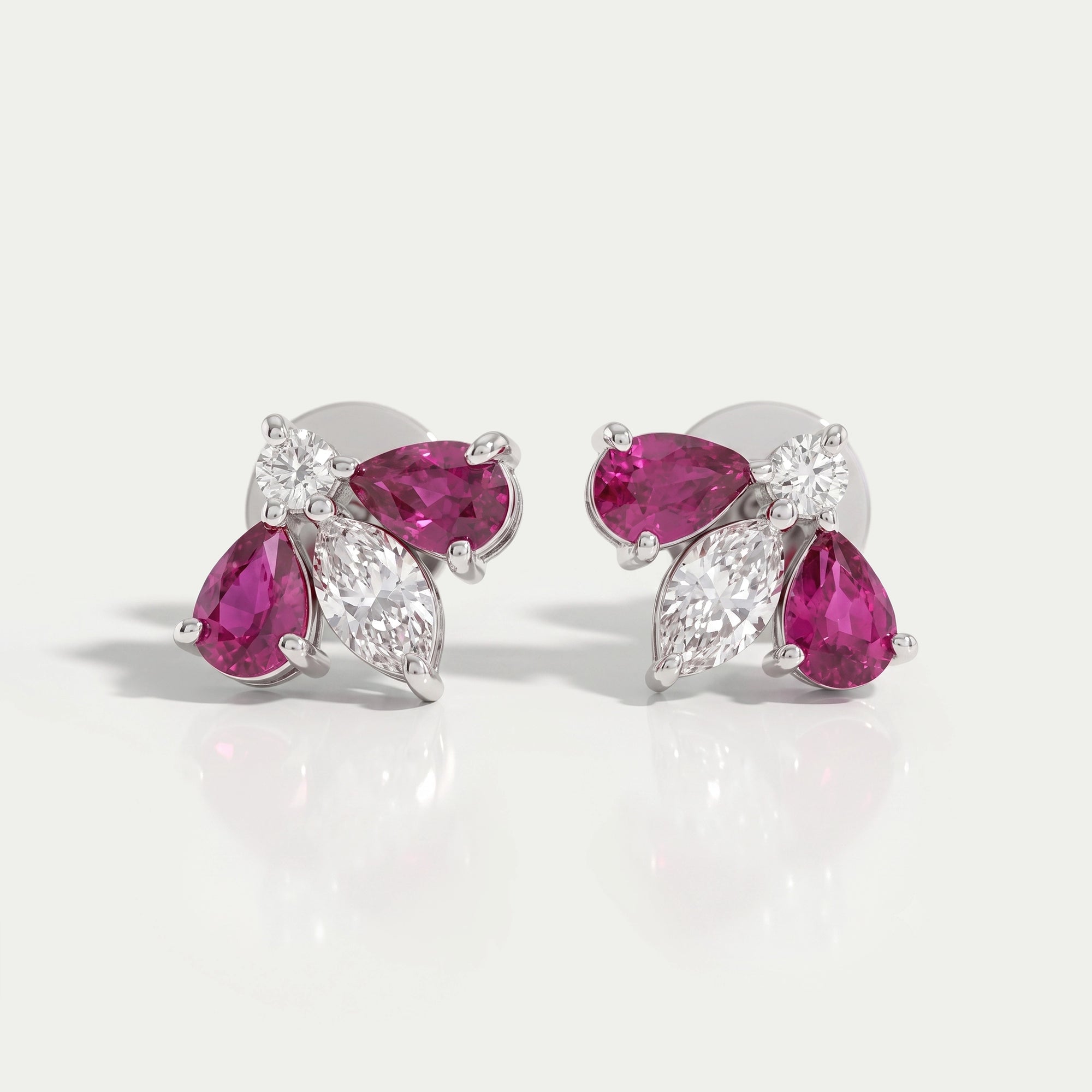 Ruby Pear And Marquise Lab Diamond Stud Earrings Earring