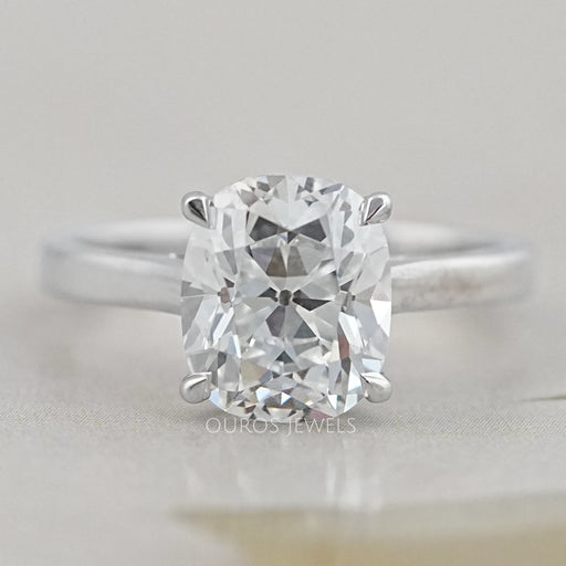 Old Mine Cushion Lab Diamond Solitaire Engagement Ring Ring