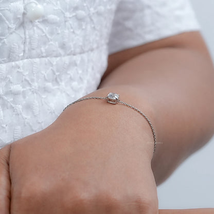 Square Old Mine Cushion Diamond Solitaire Bracelet