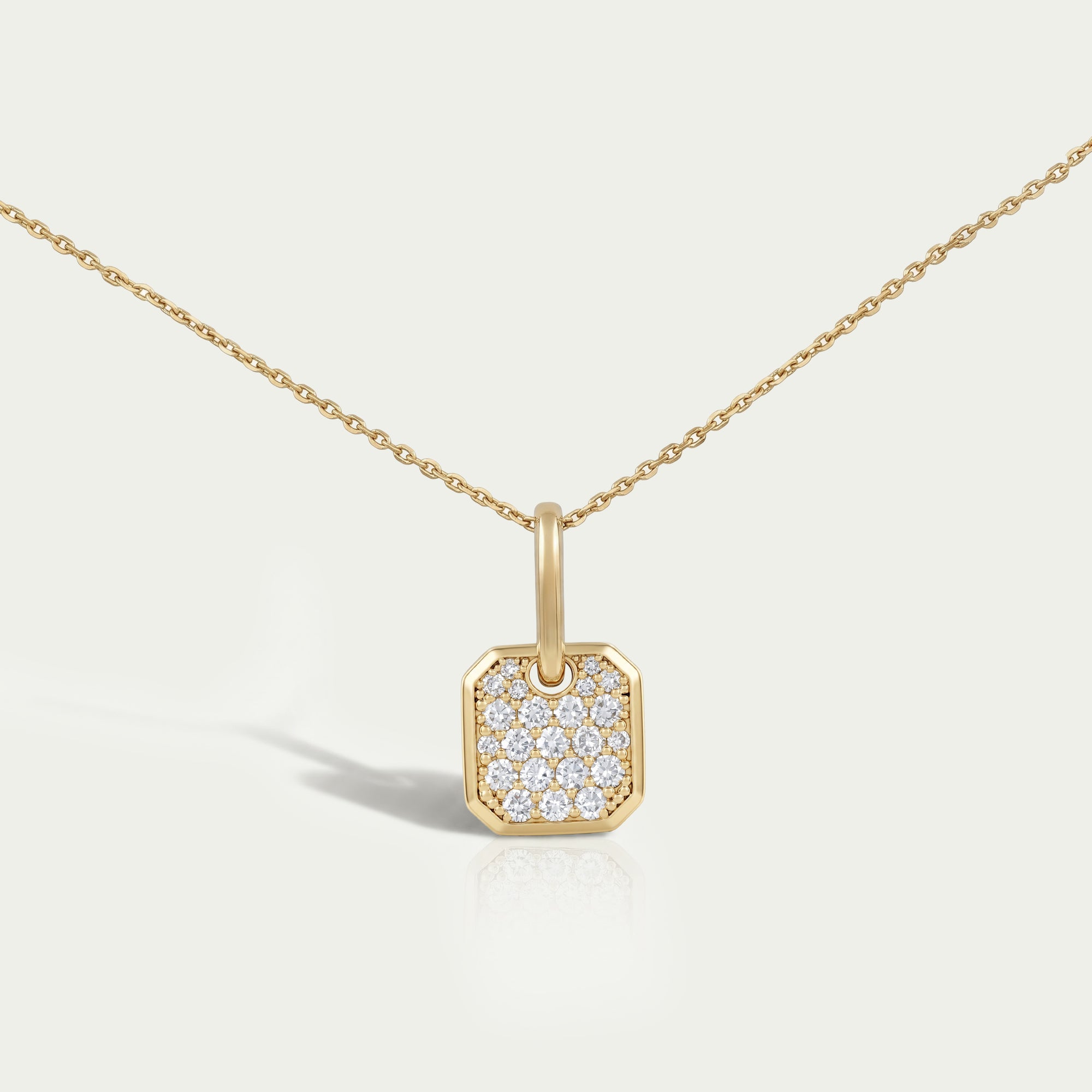 Octagon Shape Lab Diamond Pave Set Pendant