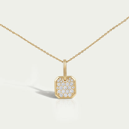 Octagon Shape Lab Diamond Pave Set Pendant