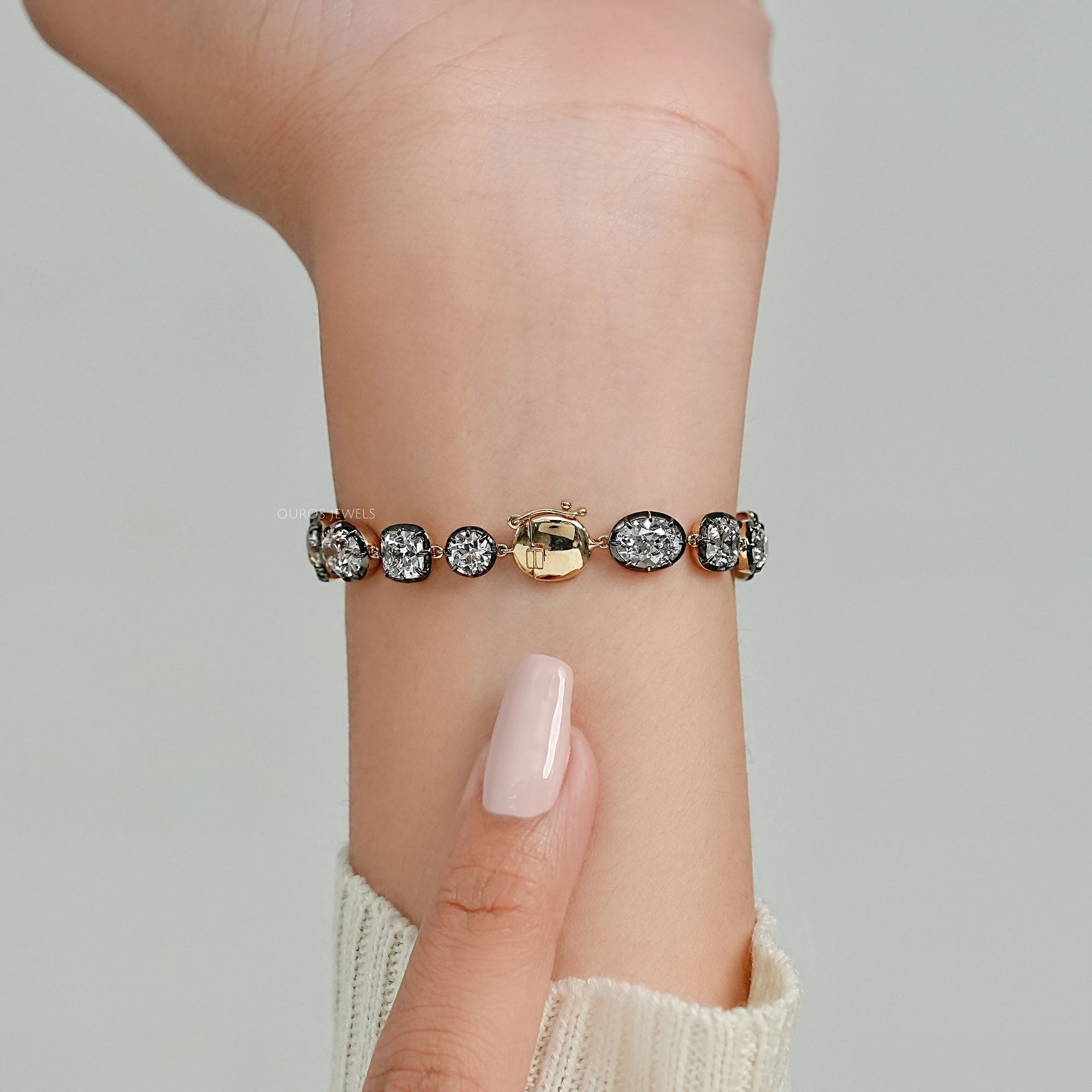 Multi Shape Old Cut Lab Diamond Bracelet