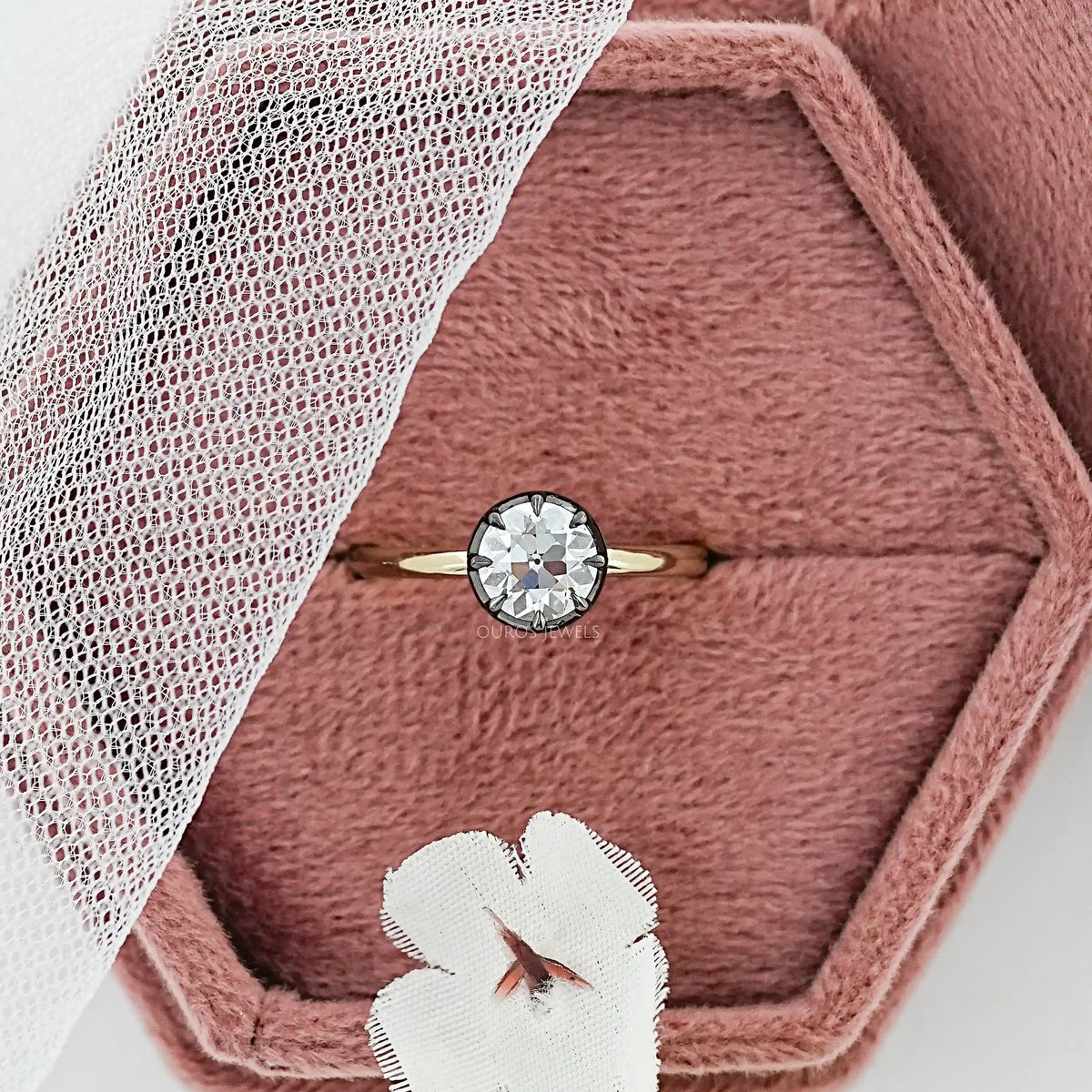 OEC Round Lab Diamond Solitaire Engagement Ring