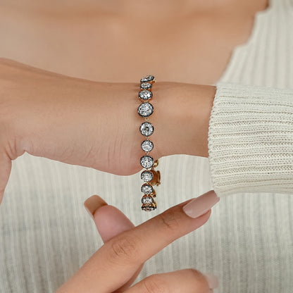 OEC Round Lab Diamond Black Coating Bracelet