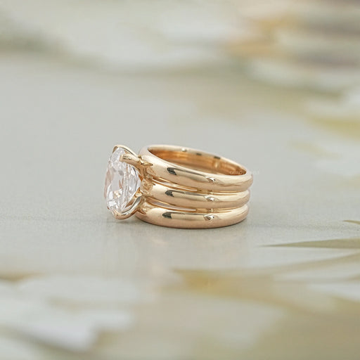 Old Mine Cushion Diamond Wide Wedding Band Ring