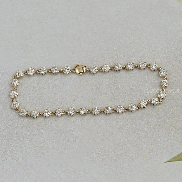 Old European Round Cut Lab Diamond Bracelet Bracelet