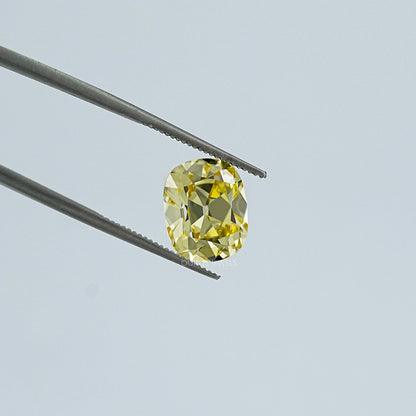 Yellow Old Mine Cushion Cut Lab Grown Diamond