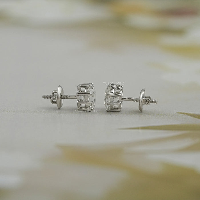 Old Mine Cushion Cut Lab Diamond Stud Earrings Earring