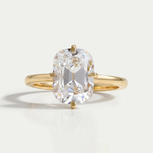 Old Mine Cushion Cut Solitaire Engagement Ring Rings