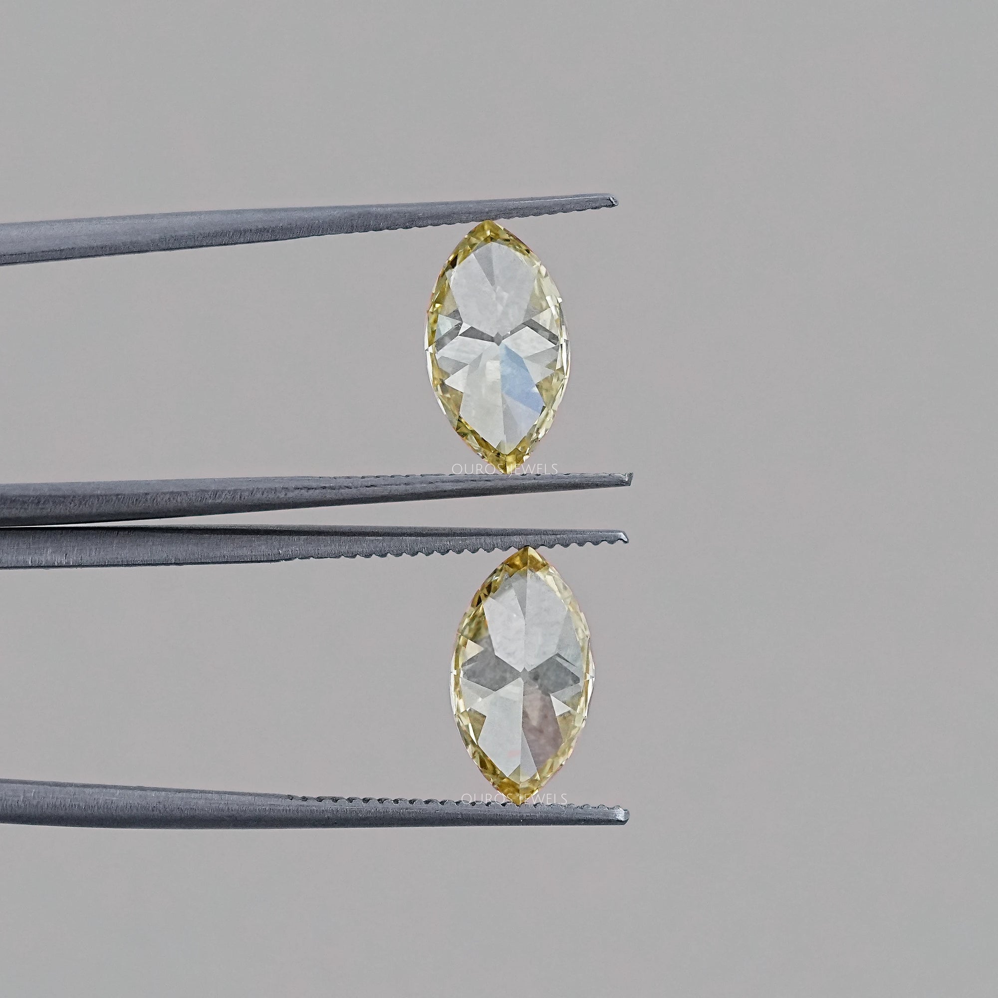 Old Mine Marquise Cut Lab Grown Diamond - Fancy Intense Yellow Loose