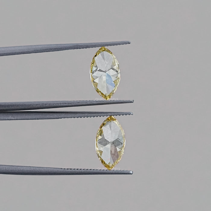 Old Mine Marquise Cut Lab Grown Diamond - Fancy Intense Yellow Loose