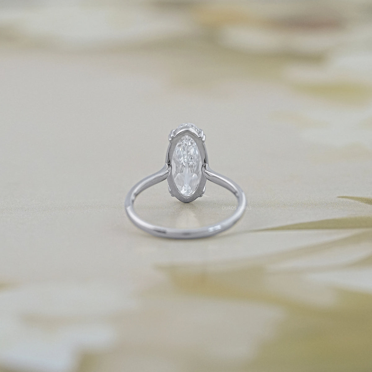 Old Mine Moval Lab Diamond Solitaire Engagement Ring Ring