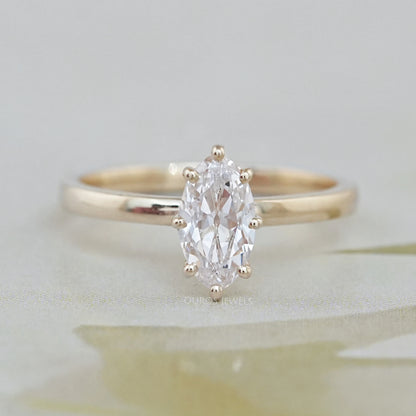 Old Mine Moval Cut Solitaire Engagement Ring Rings