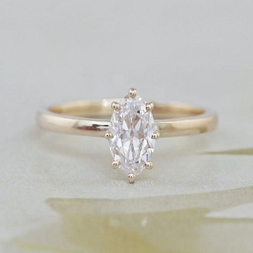 Old Mine Moval Cut Solitaire Engagement Ring Rings