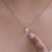 Old Mine Pear Diamond Half Bezel Solitaire Pendant Necklaces