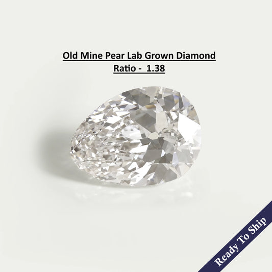 3.53 CT Old Mine Pear Lab Grown Loose diamond Loose