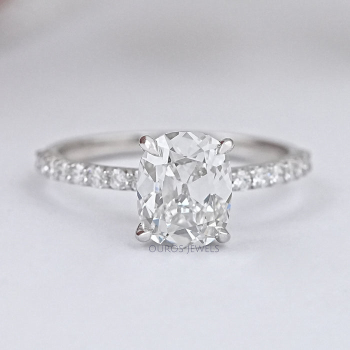 Old Mine Cushion Cut Solitaire Accent Ring Ring