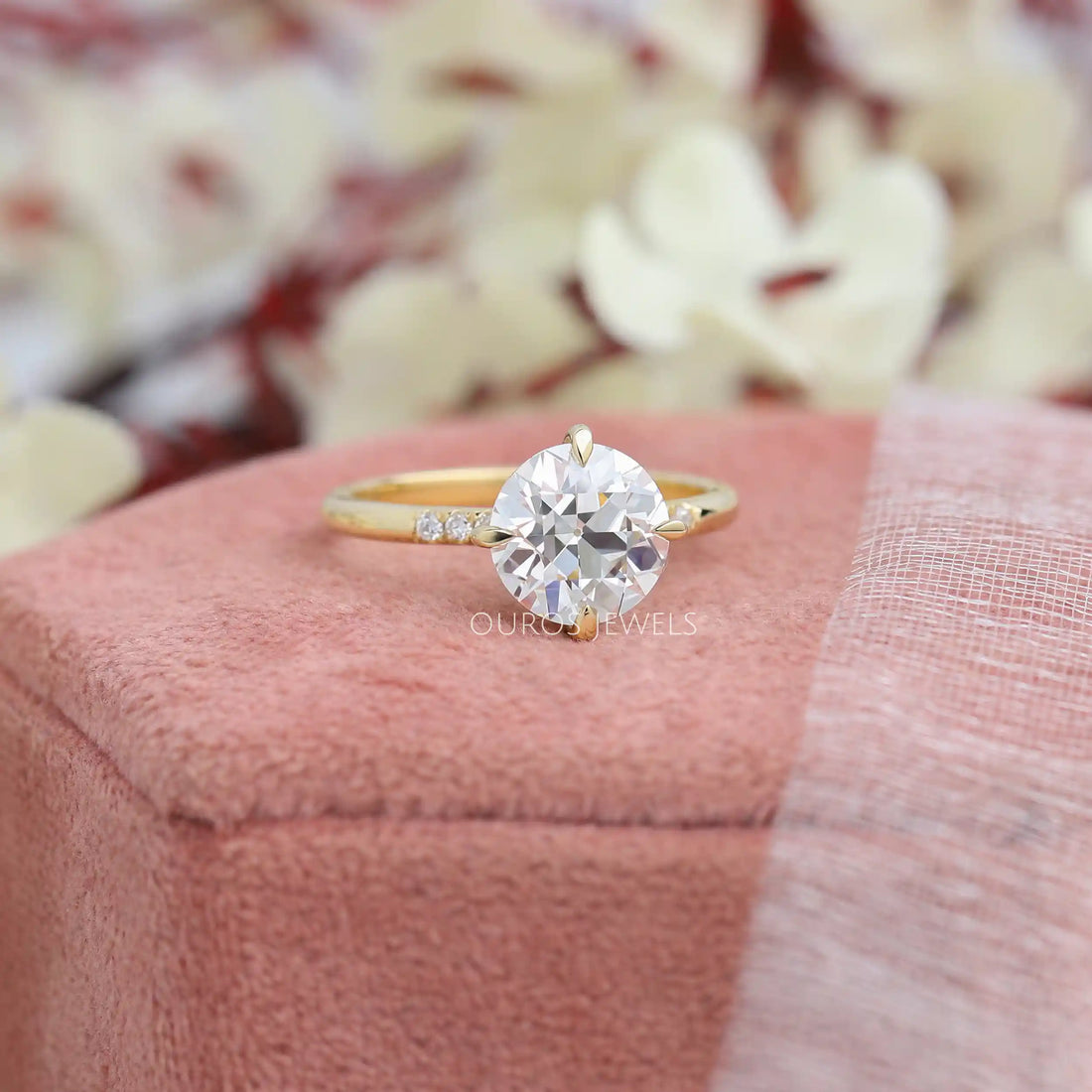 Old European Round Cut Solitaire Engagement Ring Rings