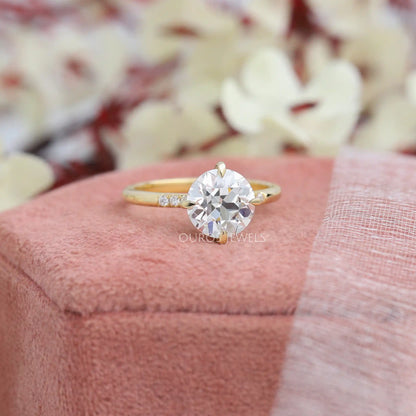 Old European Round Cut Solitaire Engagement Ring Rings