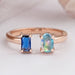 Opal And Sapphire Emerald Open Cuff Ring Rings