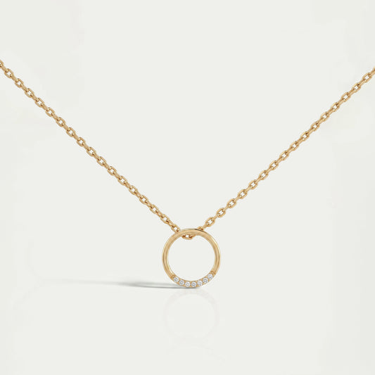 Open Circle Round Lab Diamond Pendant Necklaces
