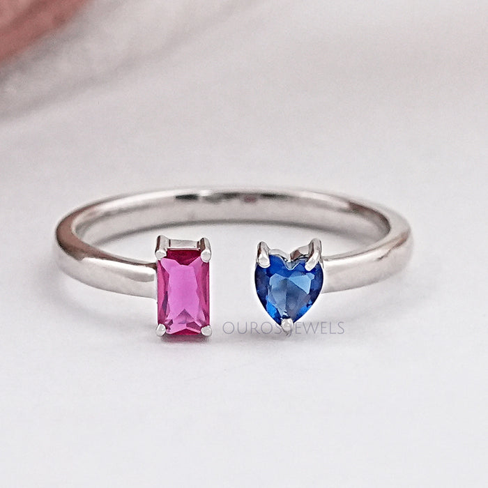 Open Cuff Lab Gemstone Ring Rings