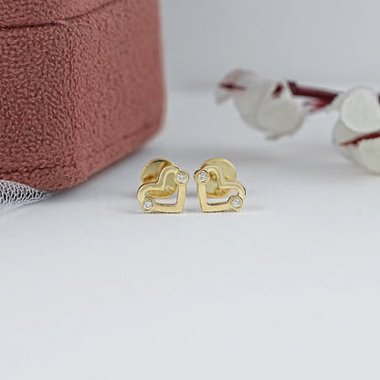 Open Heart Shape Stud Earrings Earring