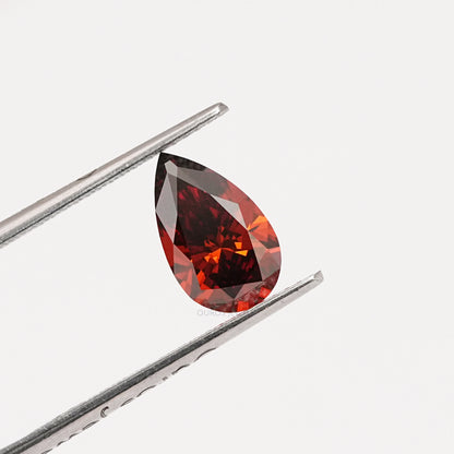 Red Pear Cut Lab Diamond Loose Loose