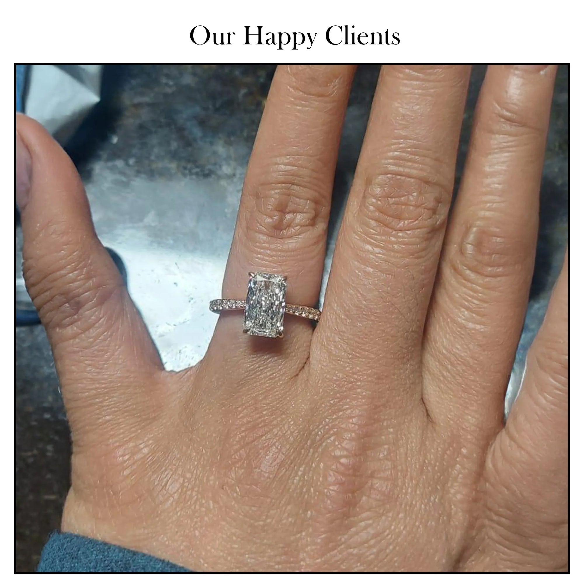 Radiant Cut Solitaire Accent Diamond Engagement Ring Rings