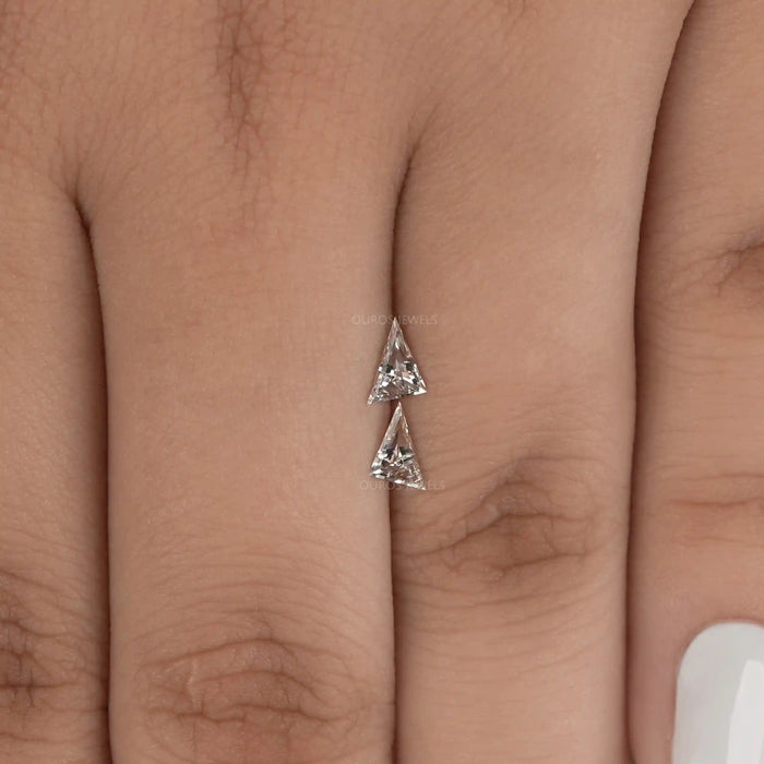 Long Triangle Shape Lab Diamond Matching Pair Loose